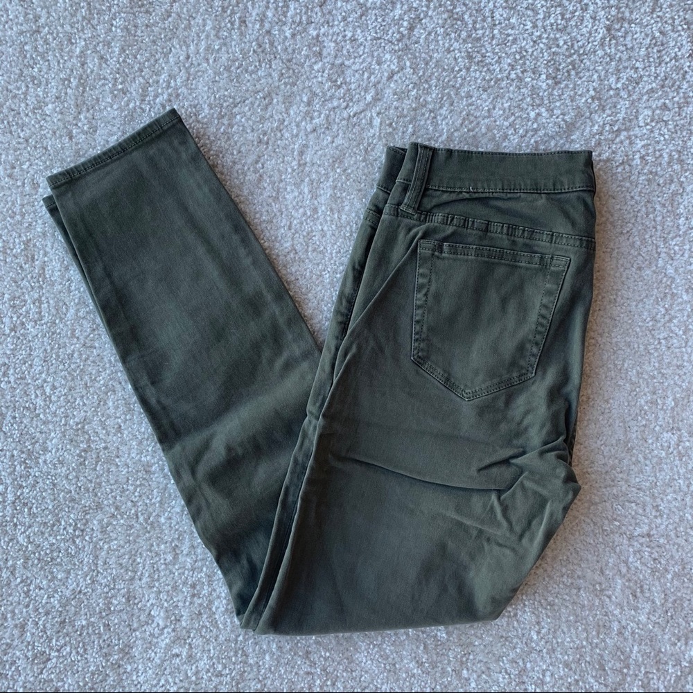 JCREW Toothpick Mid Rise Skinny Pants Army Green